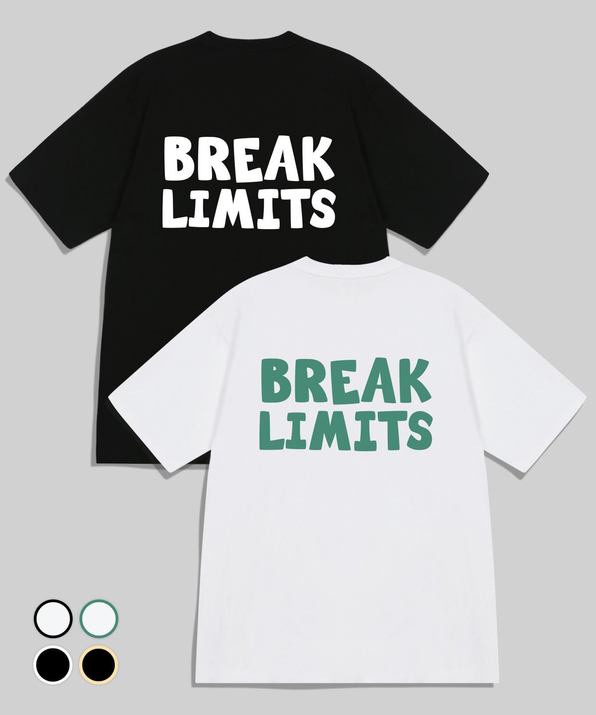 언탭트 스튜디오(UNTAPPED STUDIO) BREAK LIMITS 오버핏 반팔 티셔츠 4COLOR
