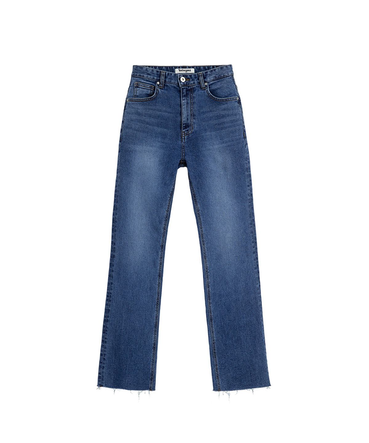 라츠유(LOTSYOU) lotsyou_Back Slit Slim Straight Denim