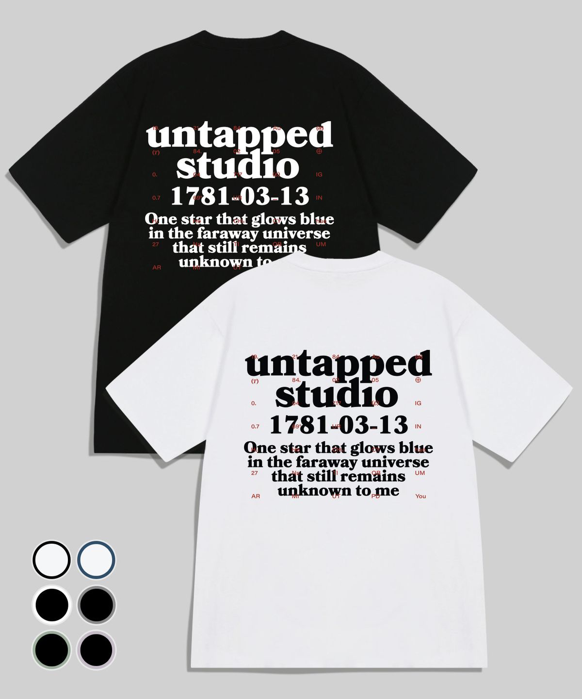 언탭트 스튜디오(UNTAPPED STUDIO) Glows Star 오버핏 반팔 티셔츠 6COLOR