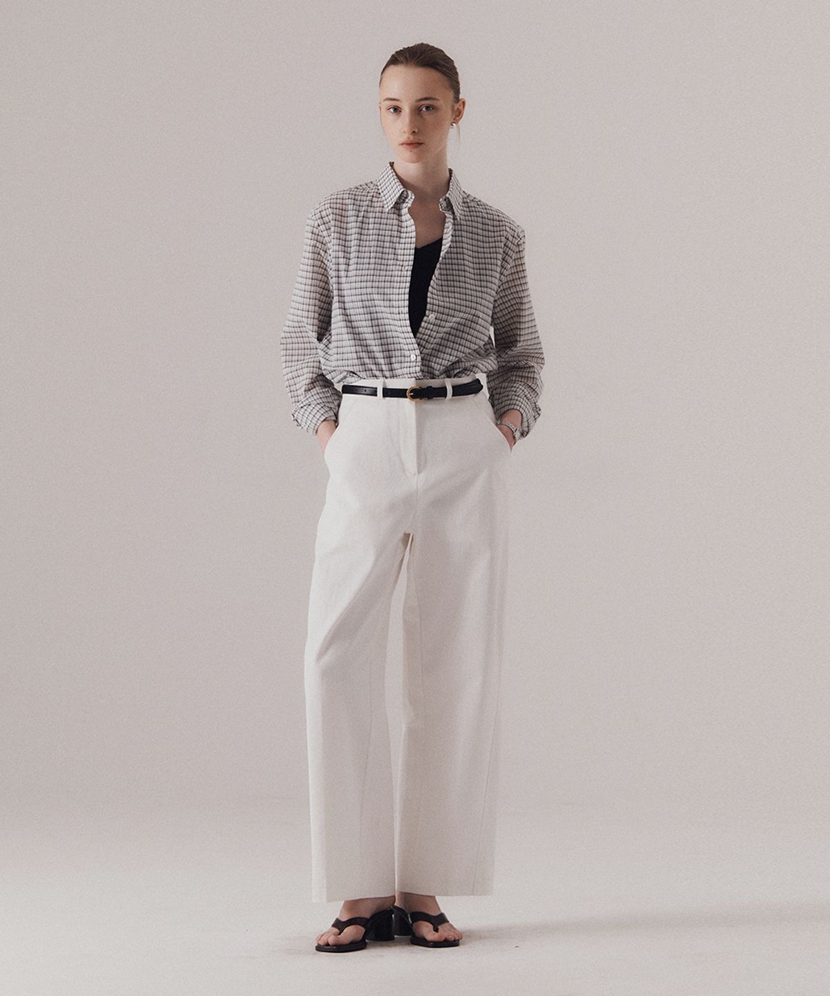 실른(SILN) Structure cotton chino pants (WHITE)