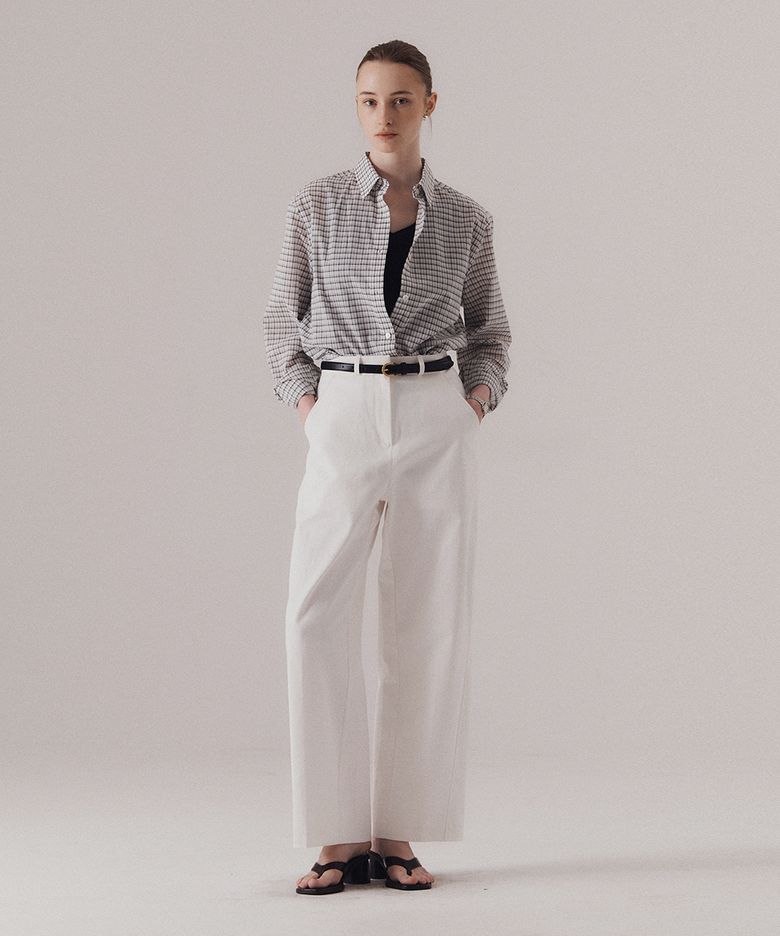 Structure cotton chino pants (WHITE)