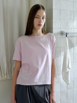 릴렉스 핏 보트넥 반팔 티셔츠_로우핑크(FMST4015S)