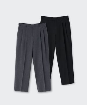 리사이클 투 턱 와이드 히든 밴딩 슬랙스 2팩