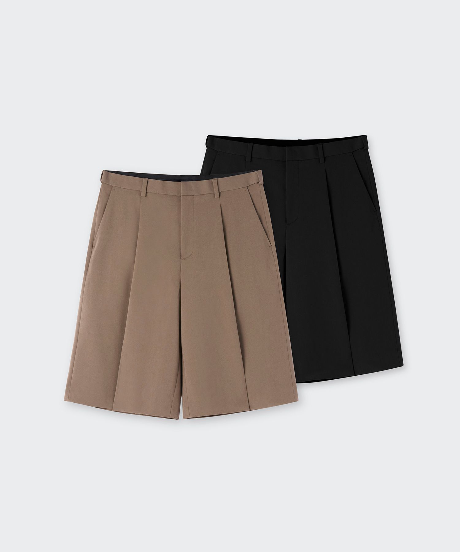 ★MUSINSA STANDARD★ White satin bermuda pants brown MMEPH31 MR P. Straight-Leg Garment-Dyed Cotton-Blend Twill Bermuda