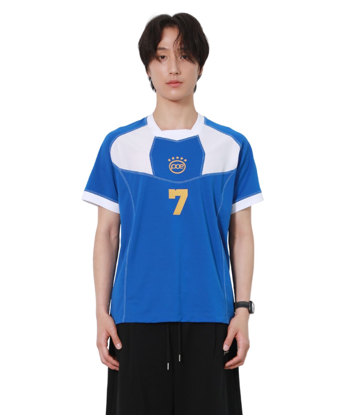 피스메이커(PIECE MAKER) SPORTY MESH COMBI JERSEY TOP (BLUE)