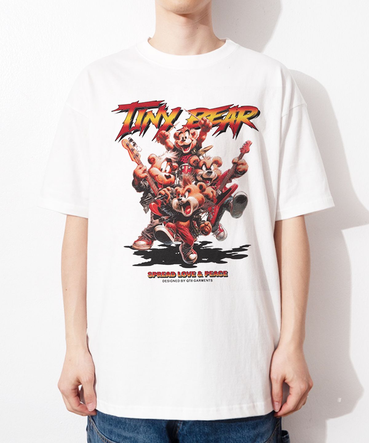 큐티에잇 가먼츠(QT8 GARMENTS) OC Tiny Bear Band Tee (Ivory)