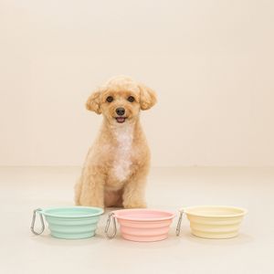 외출용 실리콘 강아지 물그릇 밥그릇