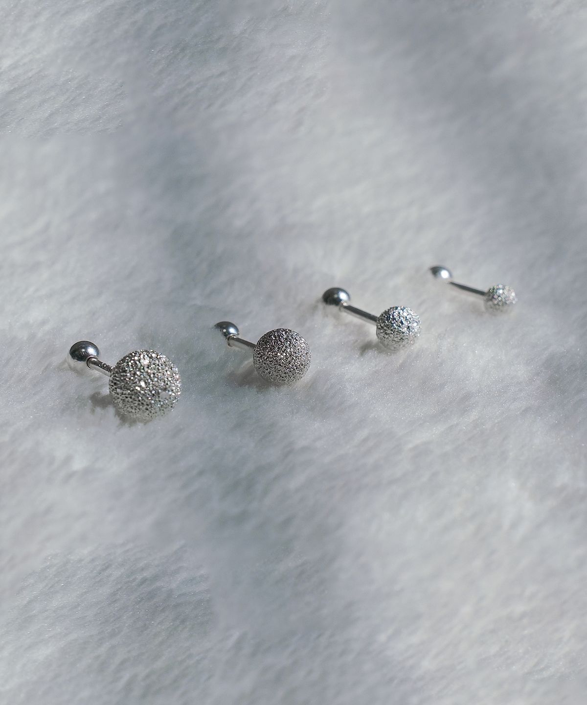 포스트루드(POSTLUDE) [SILVER] MATTE BALL PIERCING (4 TYPE)