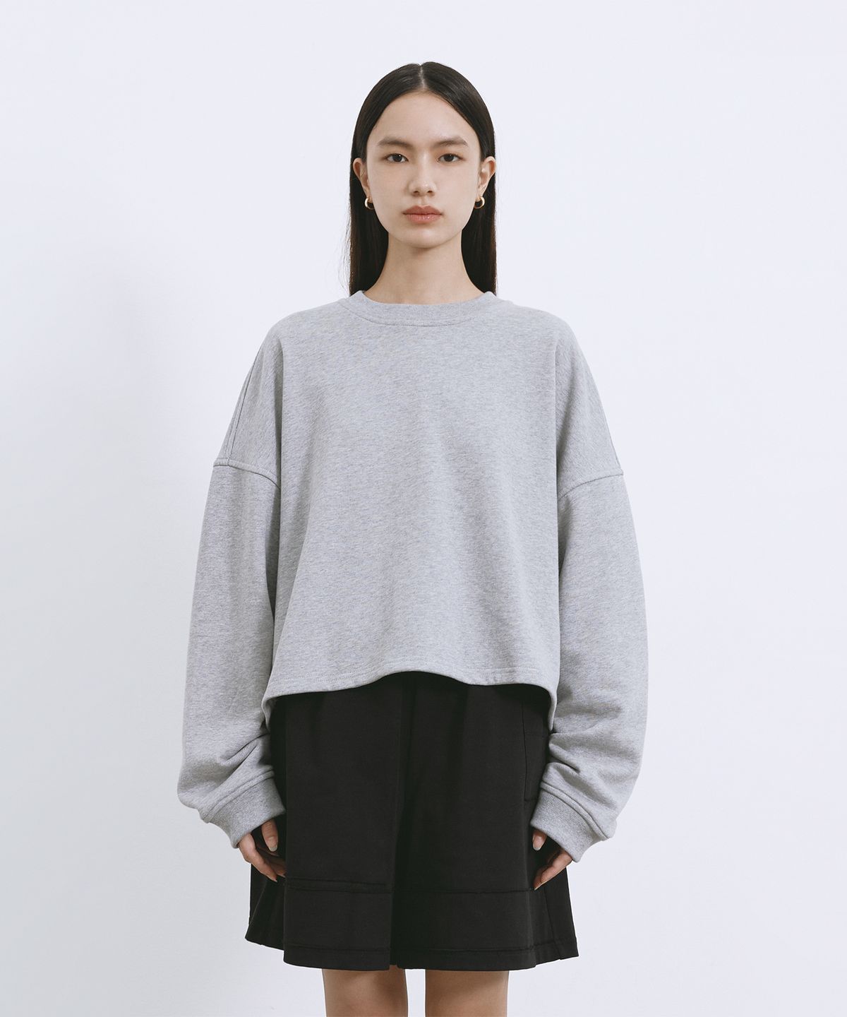 모노포비아(MONOPHOBIA) SINGLE COTTON SWEATSHIRT GREY 싱글 코튼 맨투맨 그레이