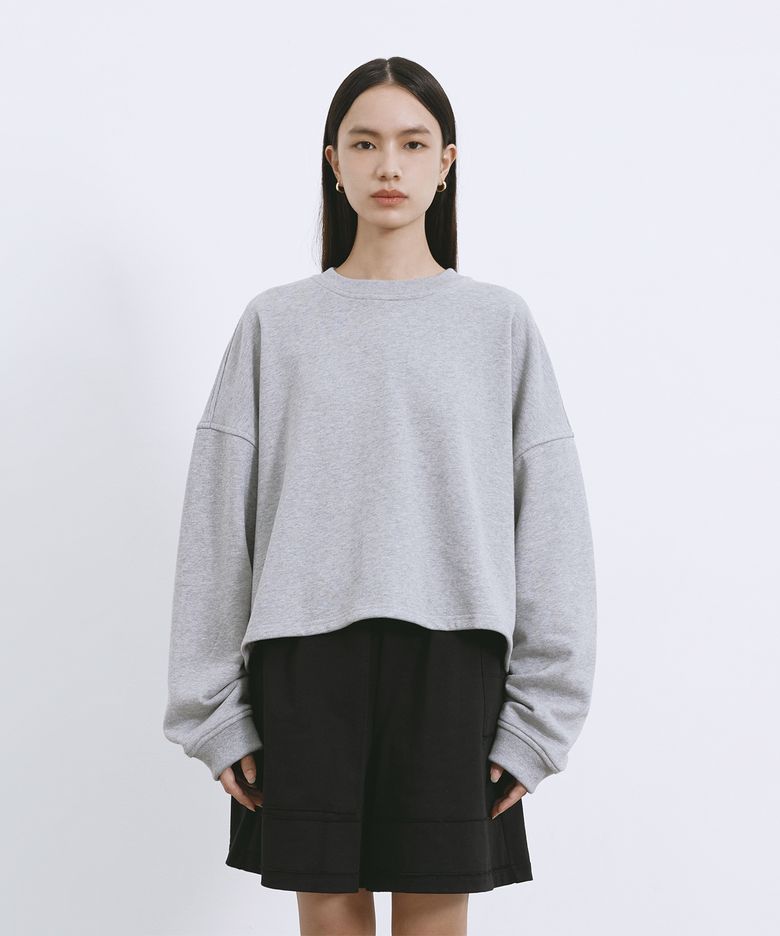 SINGLE COTTON SWEATSHIRT GREY 싱글 코튼 맨투맨 그레이