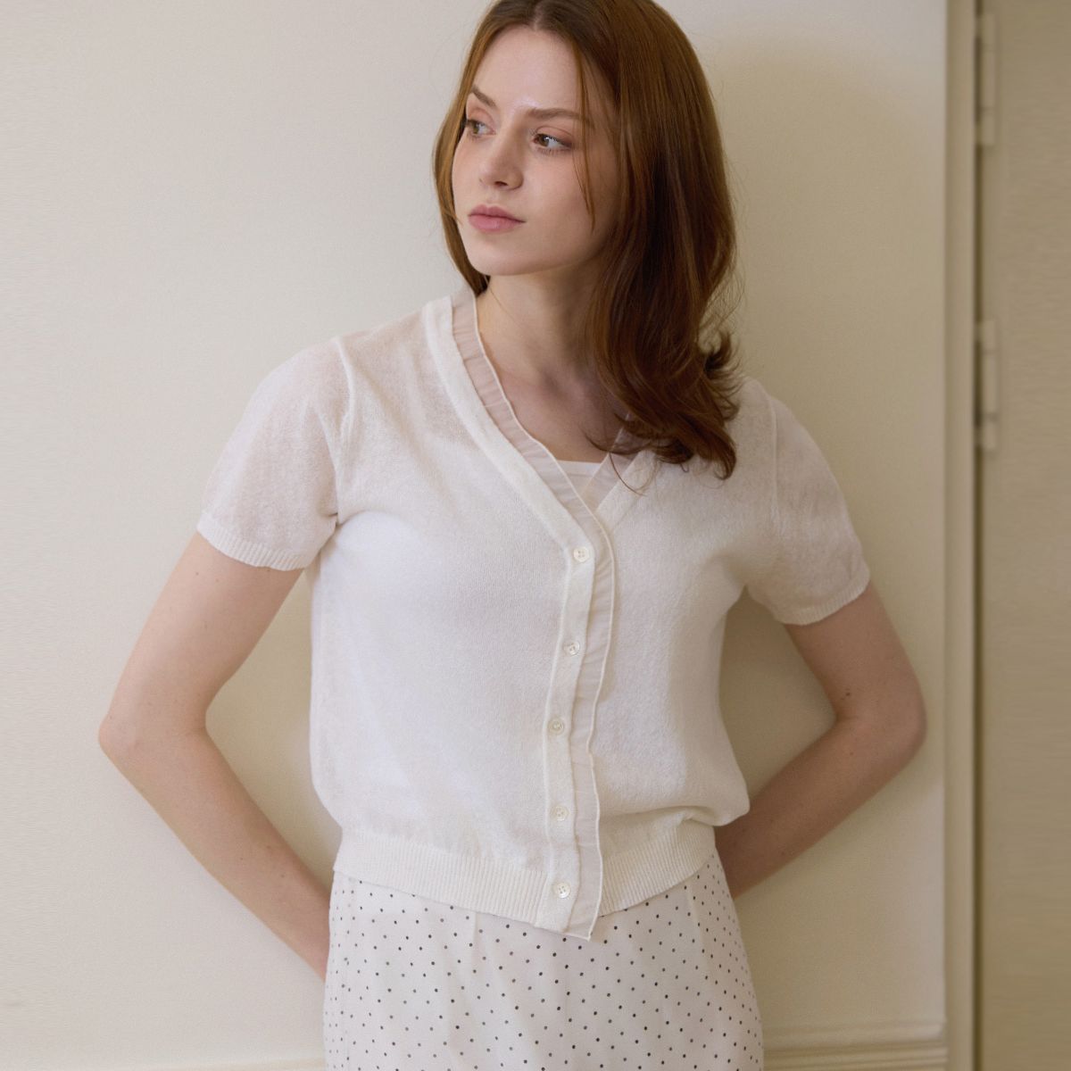 페이지플린(PAIGEFLYNN) 시폰프릴니트가디건_P5BCA003C
