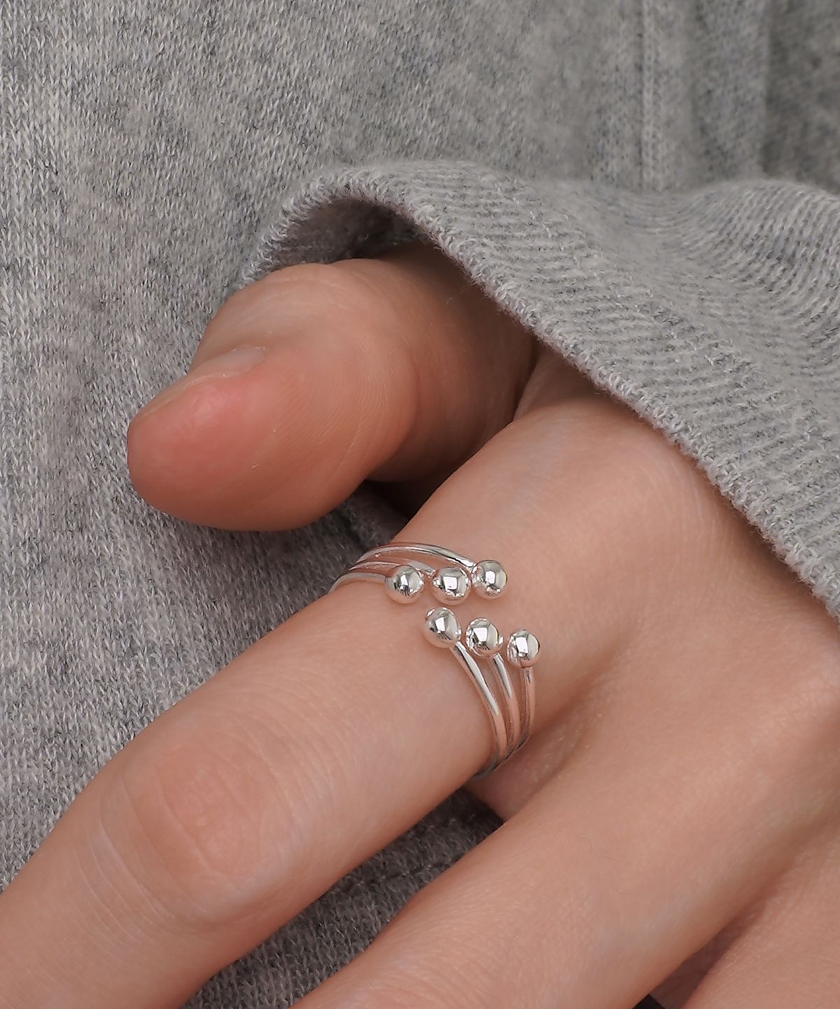 포스트루드(POSTLUDE) [SILVER] WIRE BALL OPEN RING