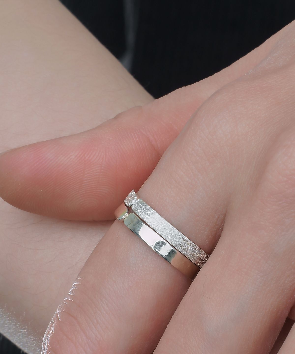 포스트루드(POSTLUDE) [SILVER][2SET] MIX TEXTURE EG 25 RING SET