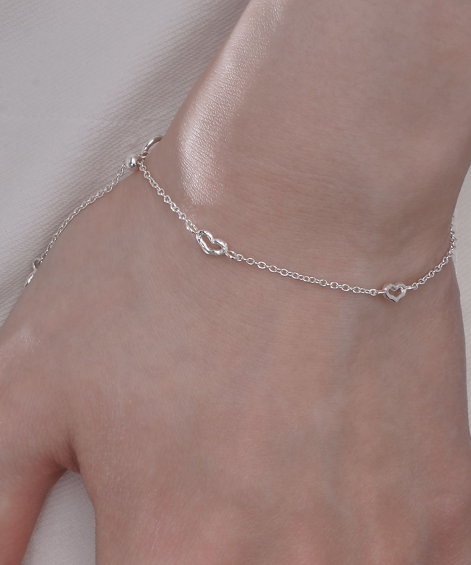 MUSINSA公式 | POSTLUDE [SILVER] ROUGH WIRE HEART CHAIN BRACELET