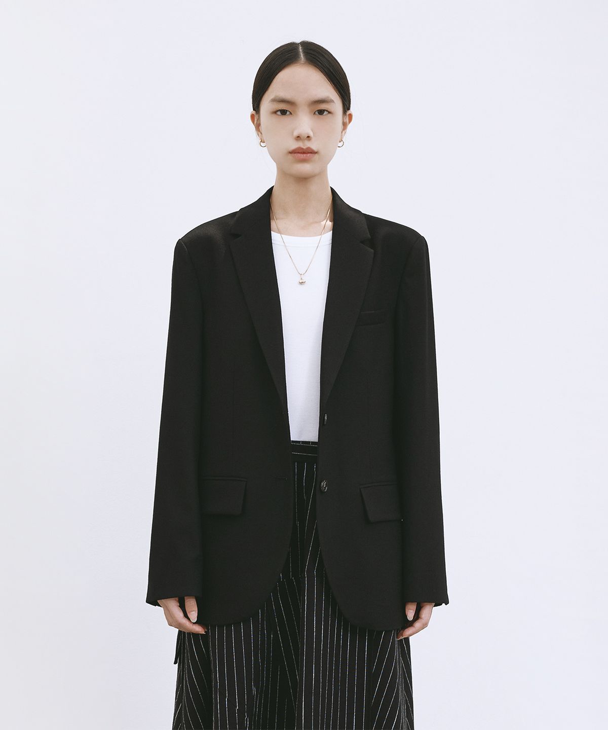 모노포비아(MONOPHOBIA) OVERSIZED WOOL SINGLE JACKET BLACK 울 싱글 자켓 블랙