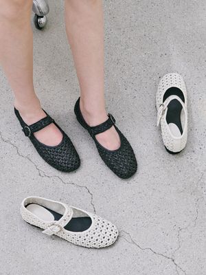 BPP25201 매듭 메쉬 메리제인 플랫 / 2COLORS