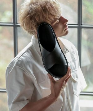 엑소르 레더 슬리퍼 5CM