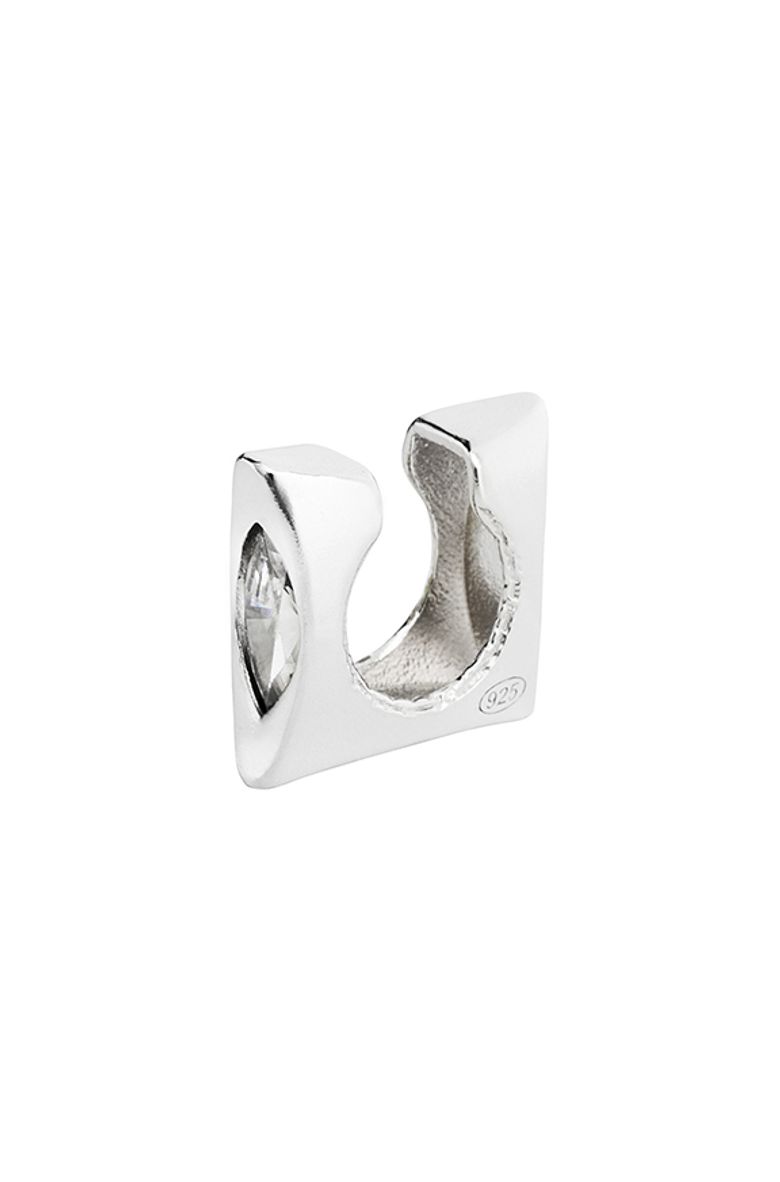 White Cubic Square Earcuff