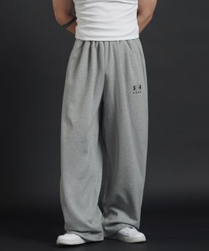 오버핏 와이드 스트링 조거 팬츠 - 그레이