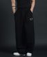 오버핏 와이드 스트링 조거 팬츠 - 블랙