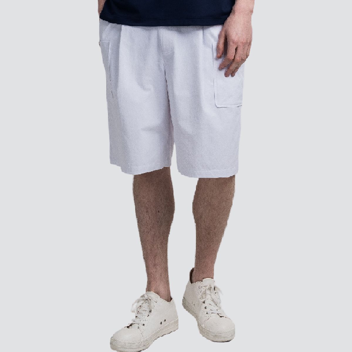 커스텀어스(CUSTOMUS) 쿨터치 세미카고 핏 밴딩 하프팬츠 CXS25MWHP412 WHI