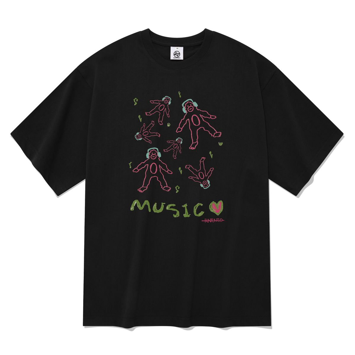 라디네오(RADINEO) 뮤직 반팔 티셔츠 블랙