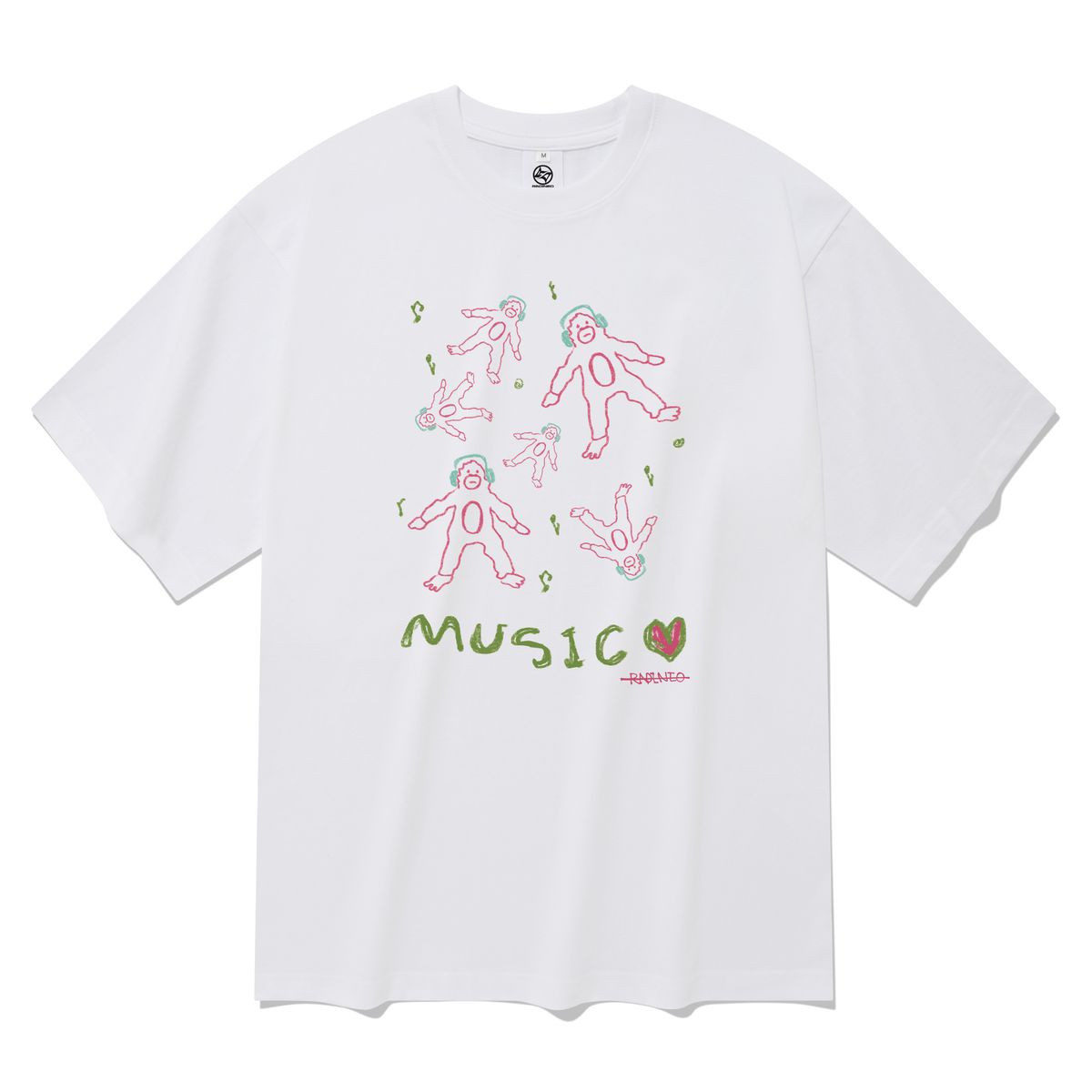 라디네오(RADINEO) 뮤직 반팔 티셔츠 화이트