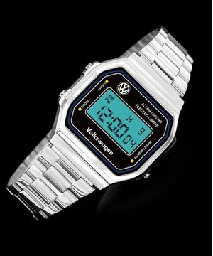 폭스바겐 레트로 디지탈 시계 블랙