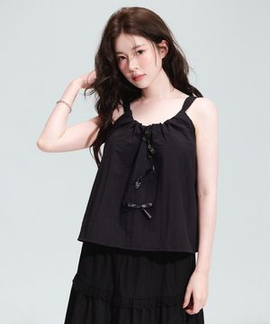 베티붑 셔링 리본 슬리브리스_블랙