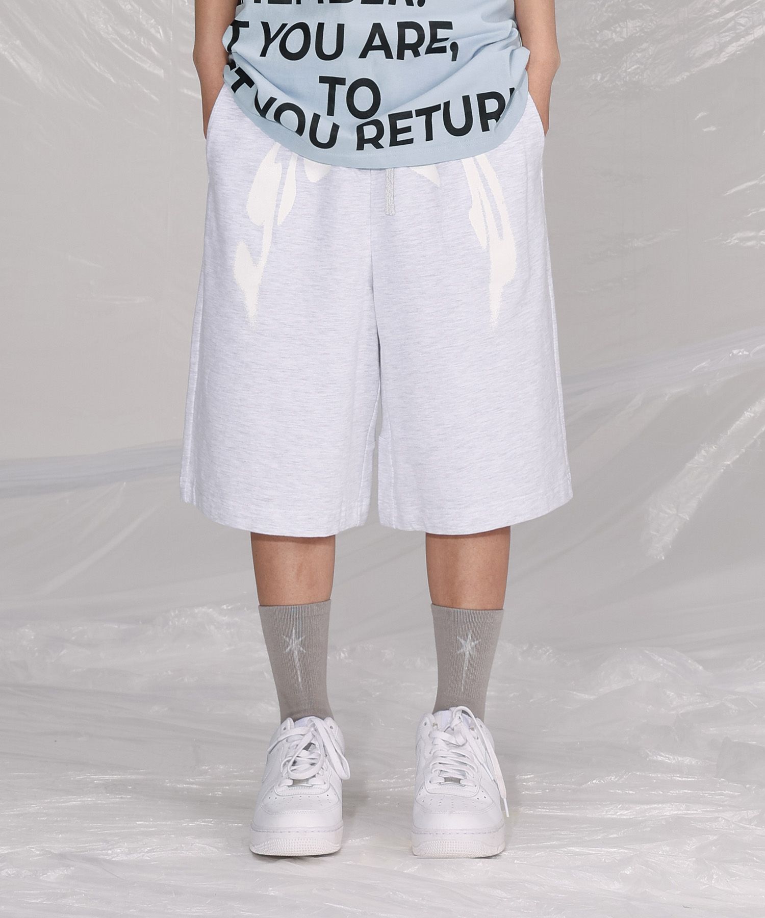 [SAINTPAIN]★25SS★CRESCENT SWEAT SHORTS PANTS MUSINSA | SAINTPAIN SP Crescent Sweatshorts Charcoal