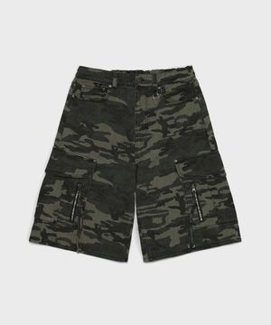 SP 카모 카고 버뮤다 팬츠 그린