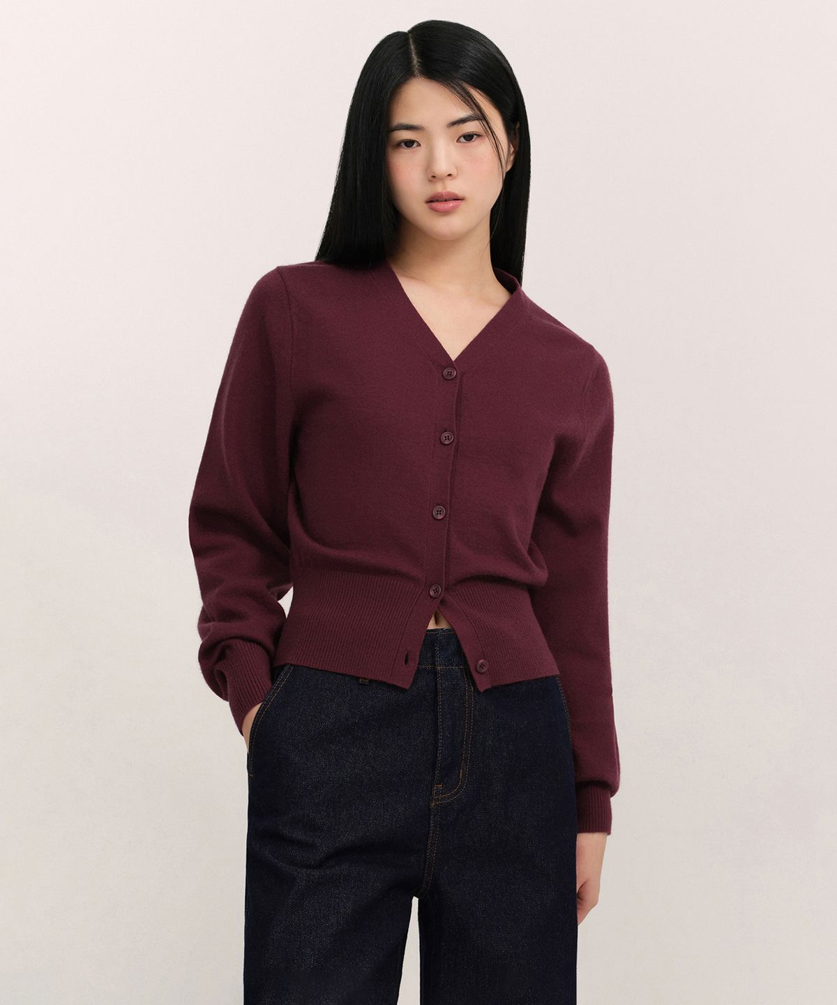 무신사 스탠다드 우먼(MUSINSA STANDARD WOMAN) 우먼즈 에센셜 가디건 [버건디]