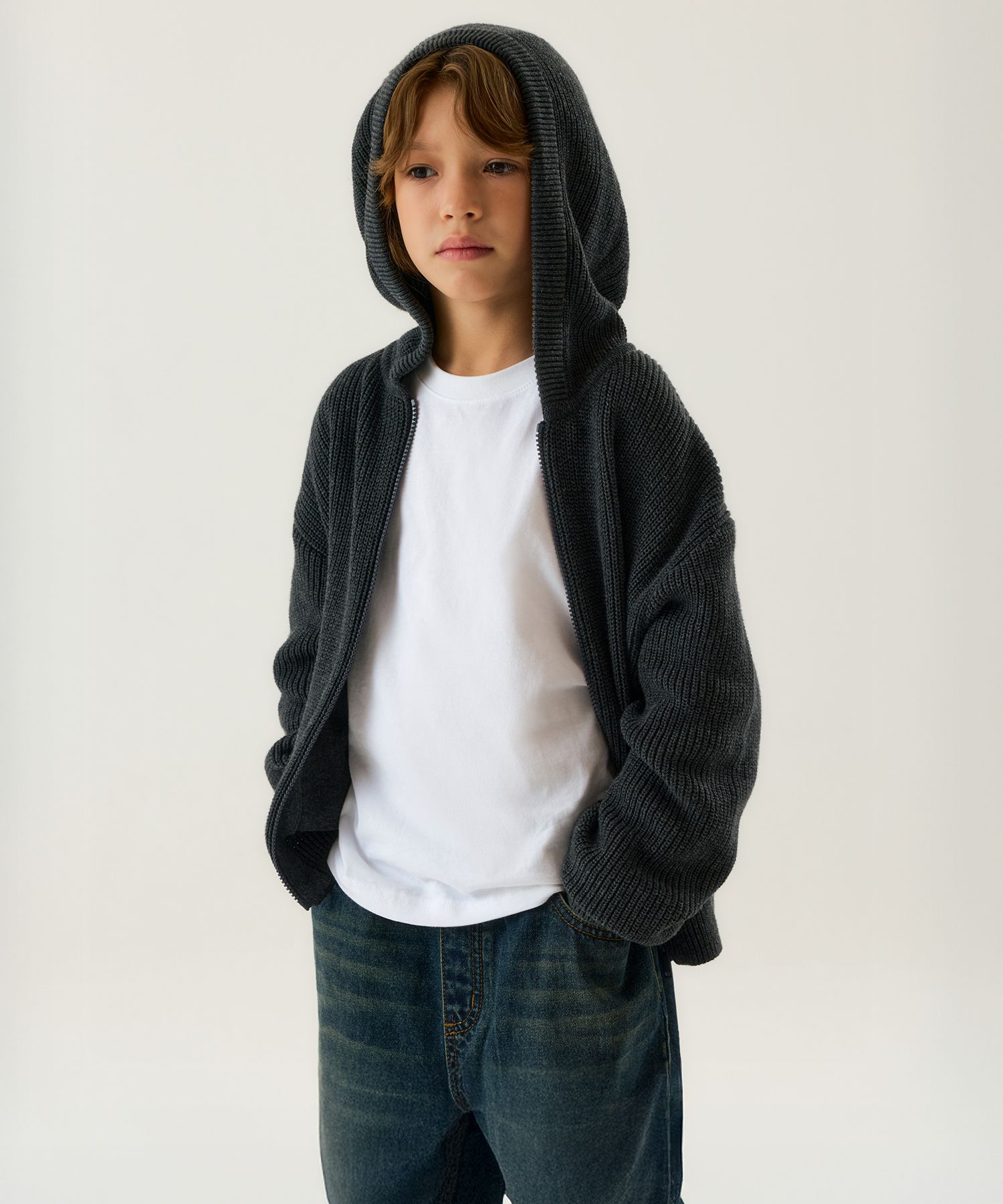 MUSINSA公式 | MUSINSA STANDARD KIDS リブニットフードパーカー 
