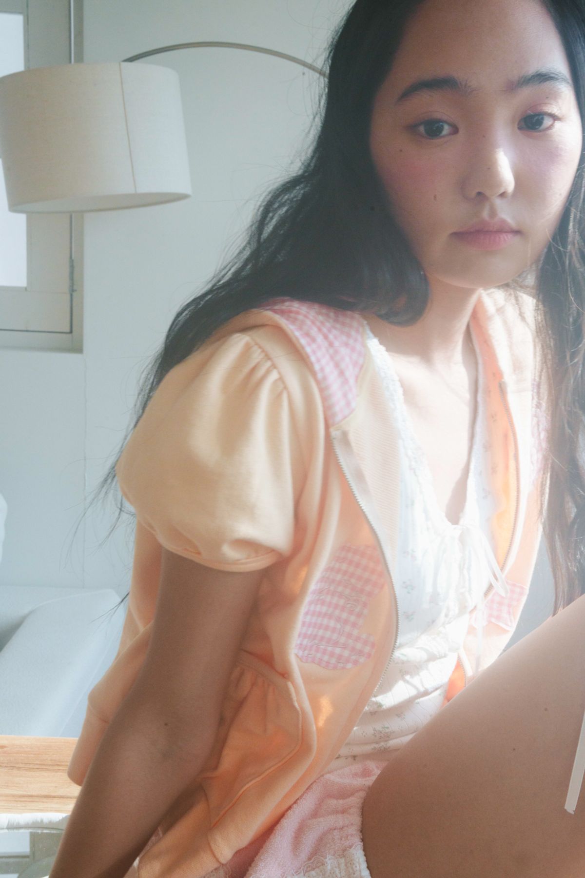 샤키리(SHAKIRI) 퍼링 체크 패치 후디 (환타)