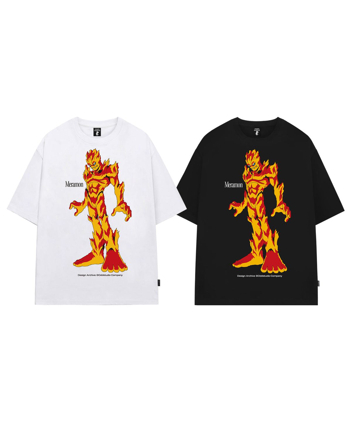 오드스튜디오(ODDSTUDIO) [디지몬 어드벤처] Meramon Overfit T-shirt - 2COLOR
