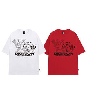 [디지몬 어드벤처] Agumon&Gabumon Overfit T-shirt - 2COLOR