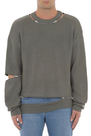 지퍼 컷아웃 니트