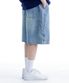 버뮤다 카펜터 숏 데님팬츠 밴딩 스카이 블루