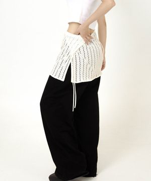 Wave Short Wrap Skirt Ivory