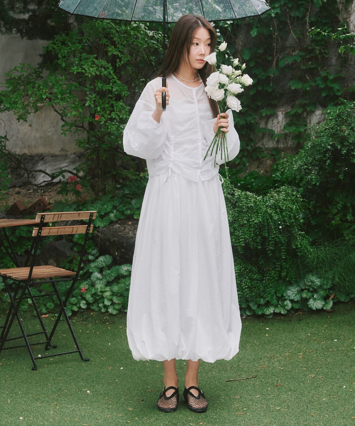 로시로우(LOSSYROW) Balloon Long Skirt White