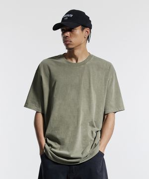 오버핏 썸머 피그먼트 블랭크 반팔 티셔츠