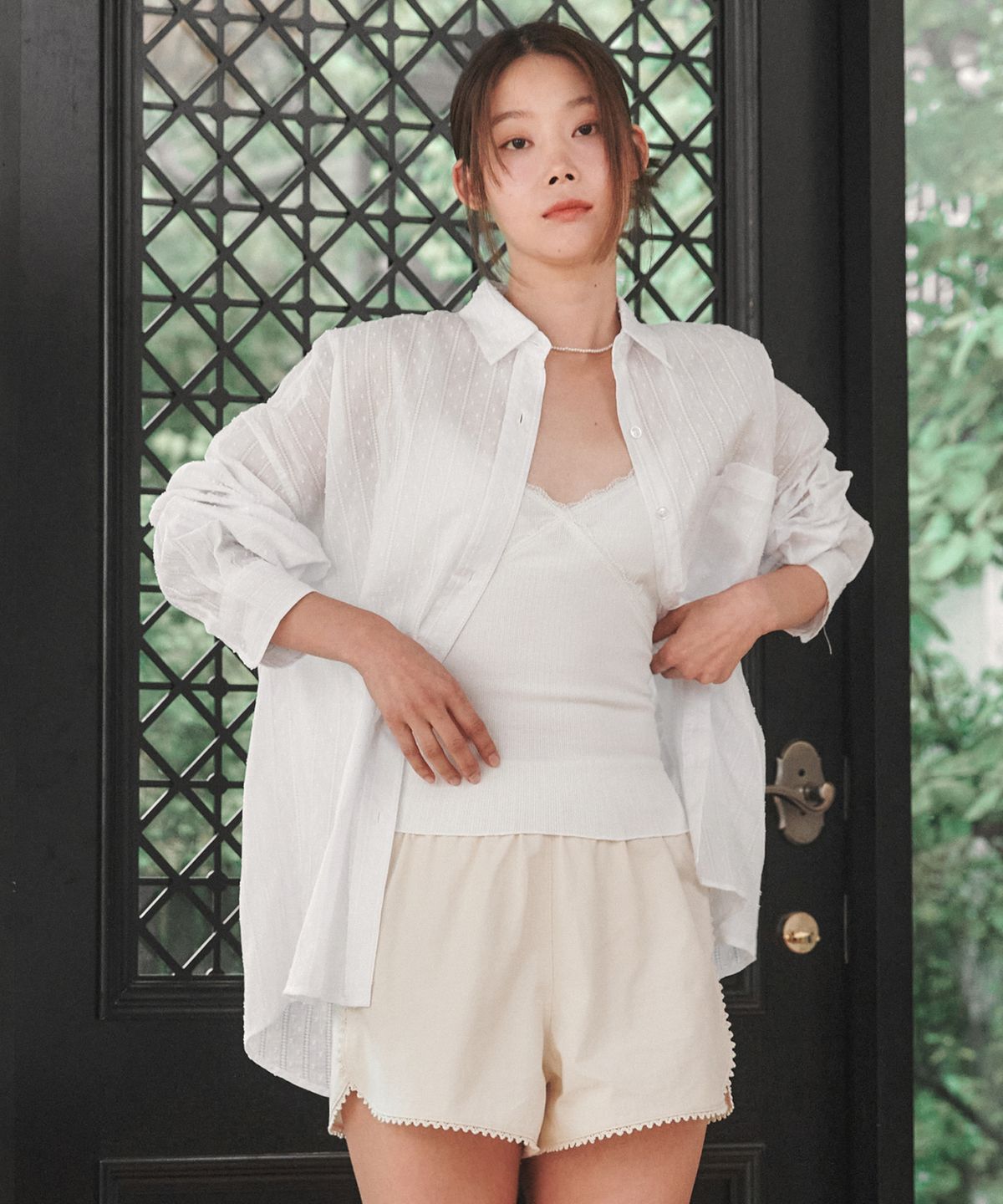 로시로우(LOSSYROW) LOSSY Lace Shorts Cream