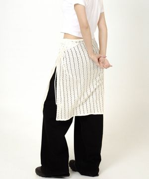 Wave Long Wrap Skirt Ivory