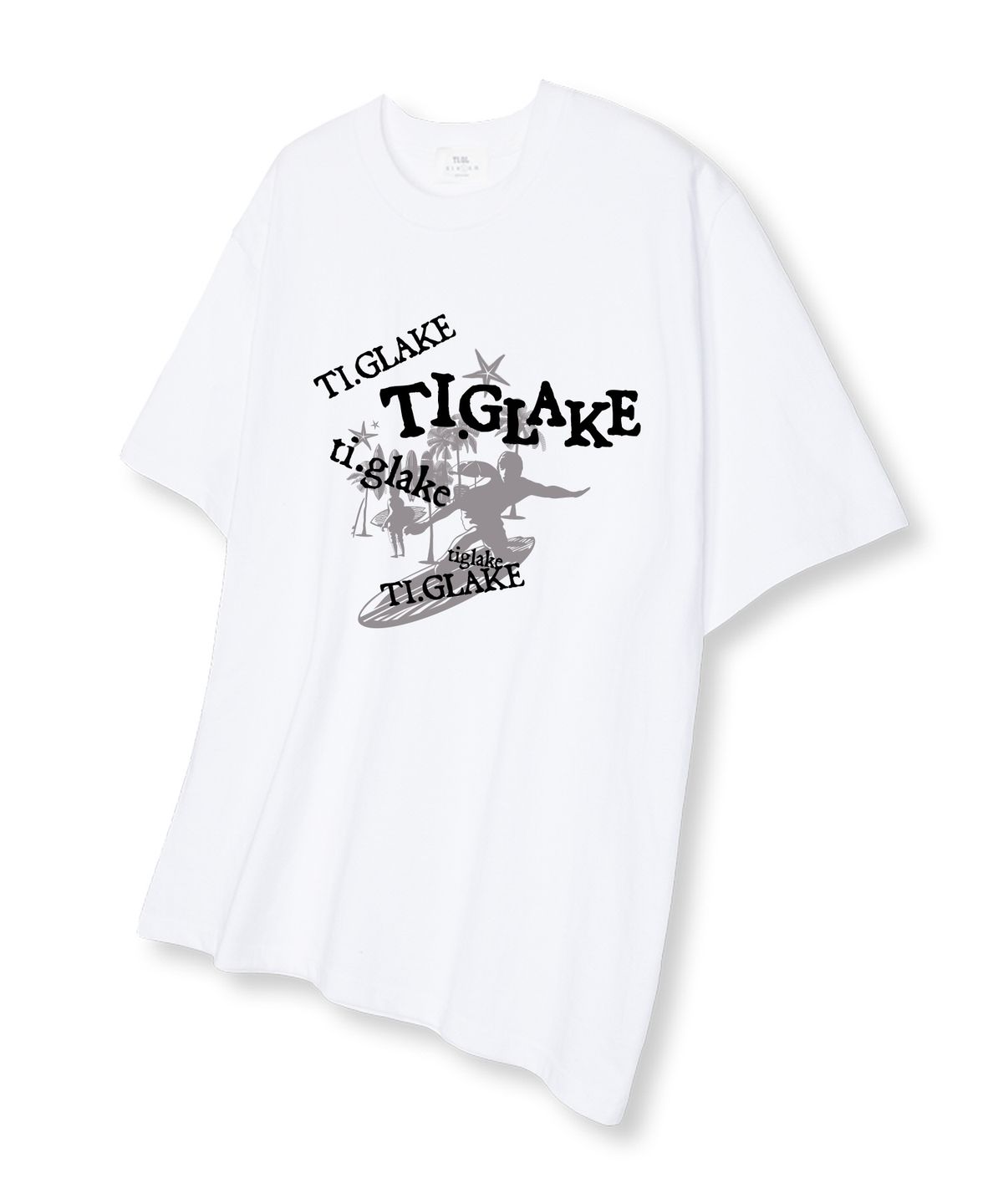 티글레이크(TI.GLAKE) 팜트리서핑 오버핏 반팔 티셔츠 화이트