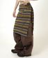 Ethnic Long Wrap Skirt Brown