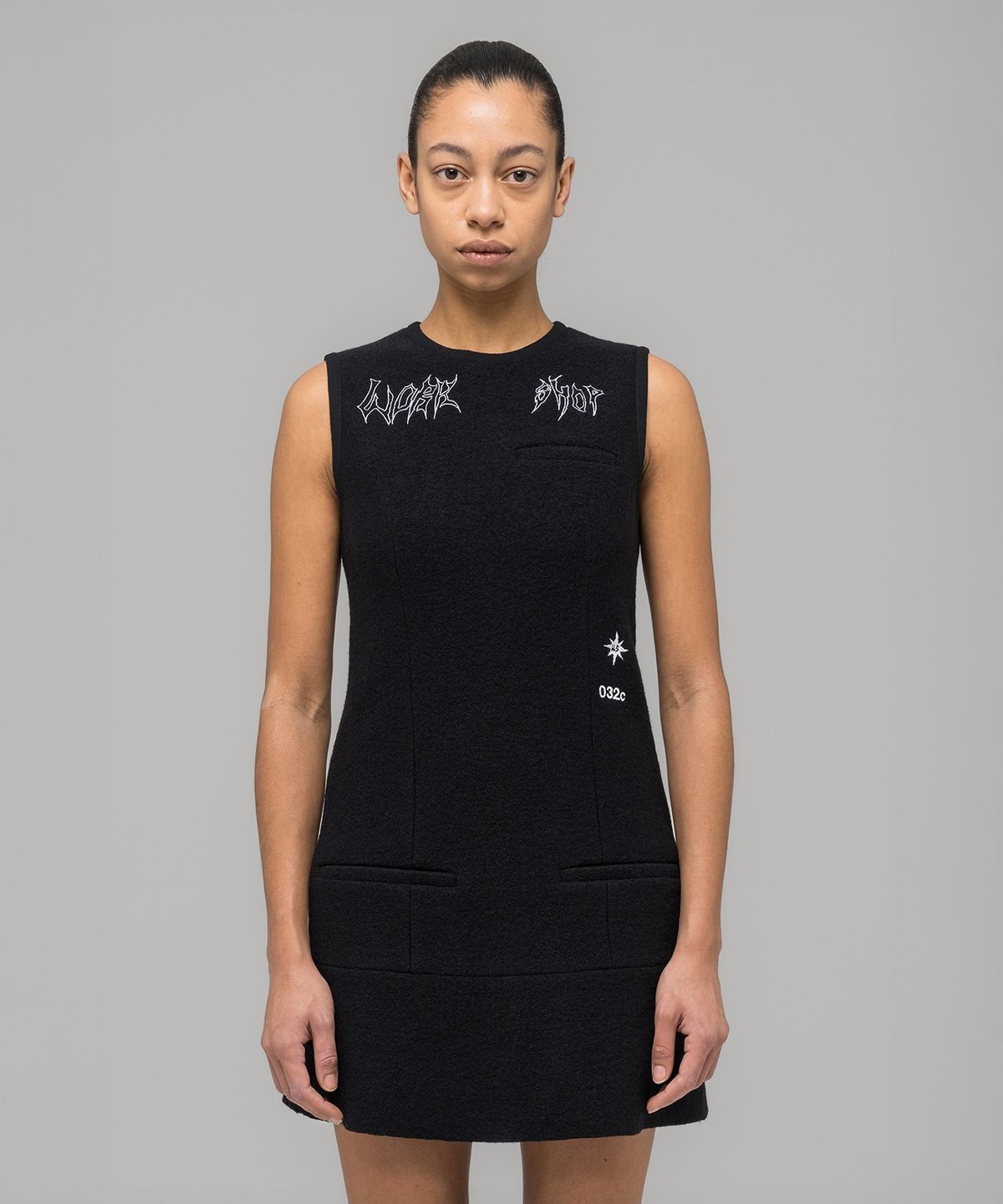 032씨(032C) (W) 고스트 라이터 자켓 드레스 블랙 GHOST WRITER JANKER DRESS BLACK