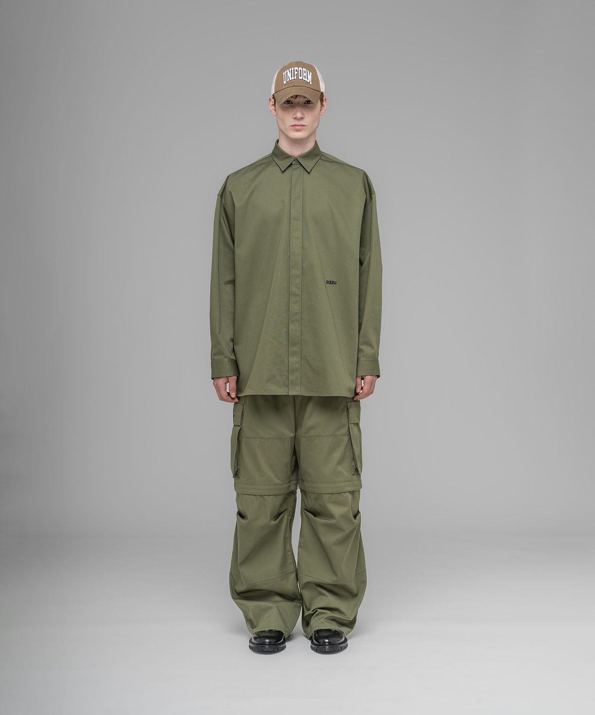 032씨(032C) (U) 스티밍 옵셔널 오버사이즈드 셔츠 페이디드 그린 STEAMING OPTIONAL OVERSIZED SHIRT FADED GREEN