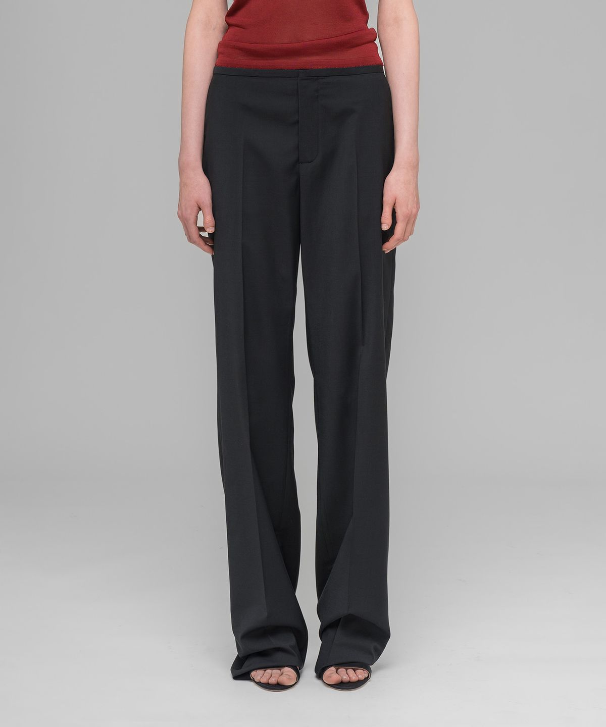 032씨(032C) (W) 오피스 어타이어 루즈 컷 수트 트라우저 블랙 OFFICE ATTIRE LOOSE CUT SUIT TROUSERS BLACK