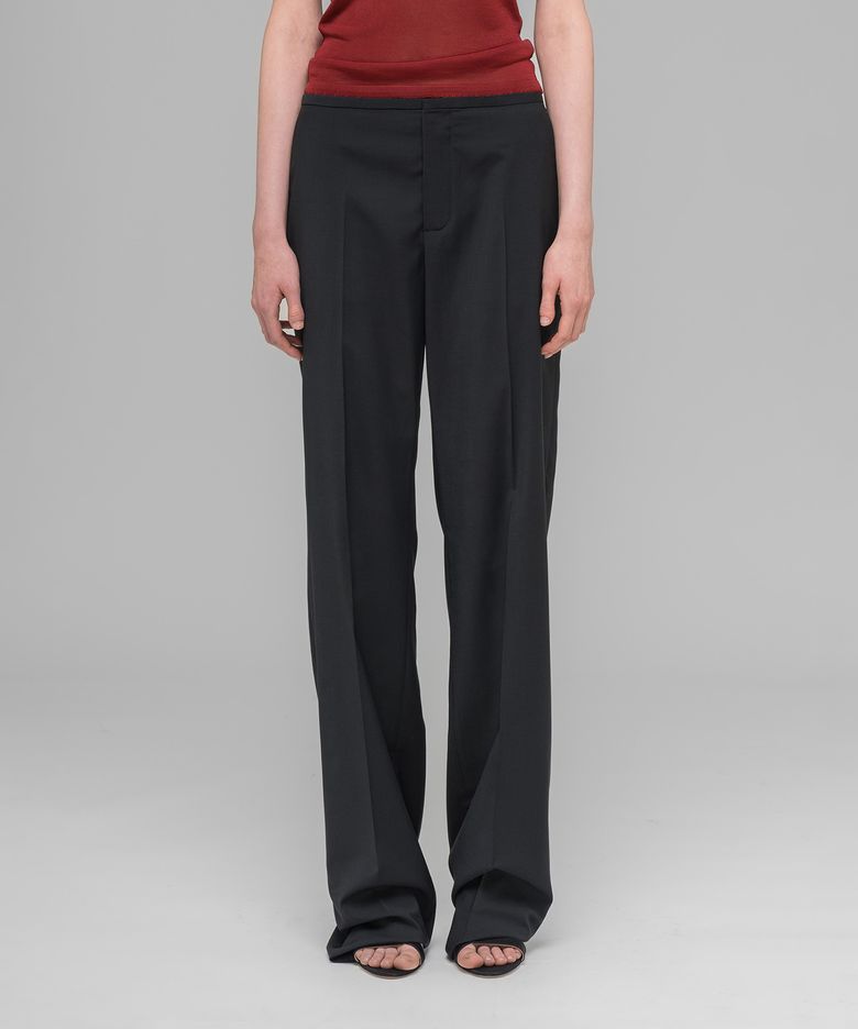 (W) 오피스 어타이어 루즈 컷 수트 트라우저 블랙 OFFICE ATTIRE LOOSE CUT SUIT TROUSERS BLACK