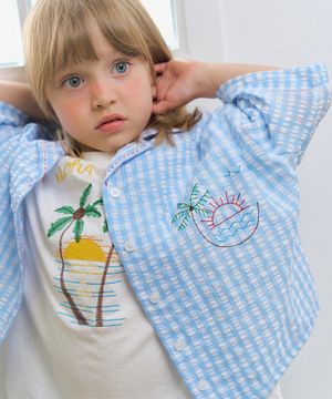 릴리 패치 체커 스티치 셔츠_소라